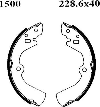 BSF 01500 - Комплект тормозных колодок, барабанные autospares.lv