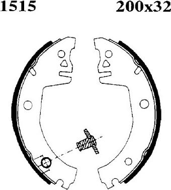 BSF 01515 - Комплект тормозных колодок, барабанные autospares.lv