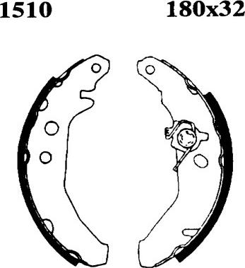 BSF 01510 - Комплект тормозных колодок, барабанные autospares.lv