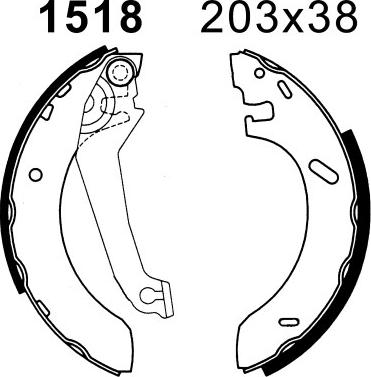 BSF 01518 - Комплект тормозных колодок, барабанные autospares.lv