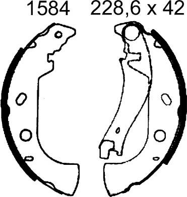 BSF 01584 - Комплект тормозных колодок, барабанные autospares.lv