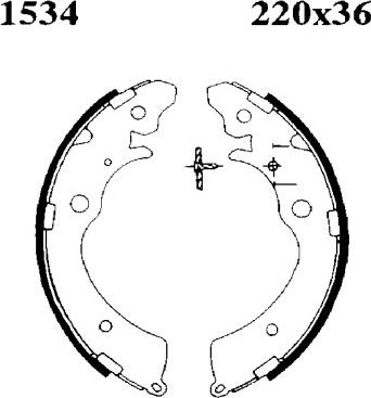 BSF 01534 - Комплект тормозных колодок, барабанные autospares.lv