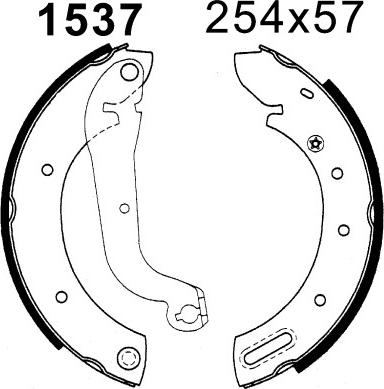 BSF 01537 - Комплект тормозных колодок, барабанные autospares.lv