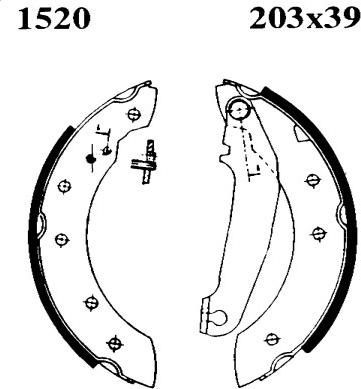 BSF 01520 - Комплект тормозных колодок, барабанные autospares.lv