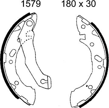 BSF 01579 - Комплект тормозных колодок, барабанные autospares.lv