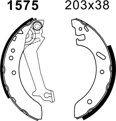 BSF 01575 - Комплект тормозных колодок, барабанные autospares.lv