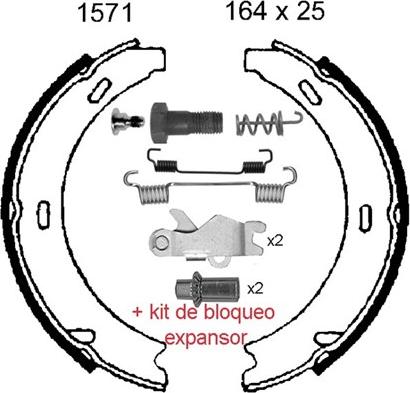 BSF 01571KC - Комплект тормозов, ручник, парковка autospares.lv