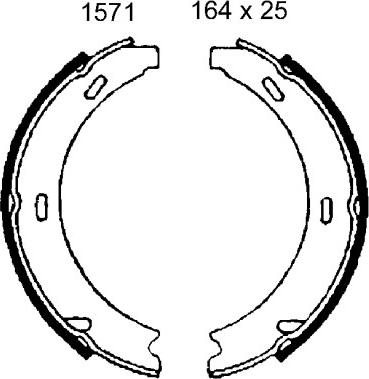 BSF 01571 - Комплект тормозов, ручник, парковка autospares.lv