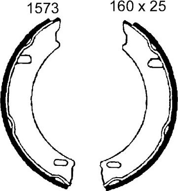 BSF 01573 - Комплект тормозов, ручник, парковка autospares.lv