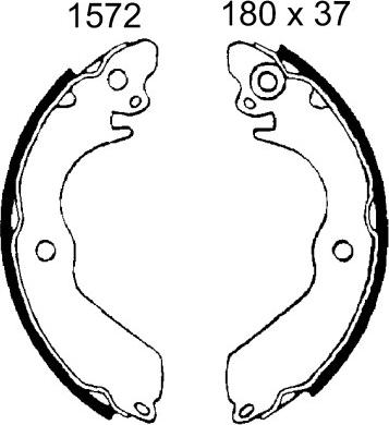 BSF 01572 - Комплект тормозных колодок, барабанные autospares.lv