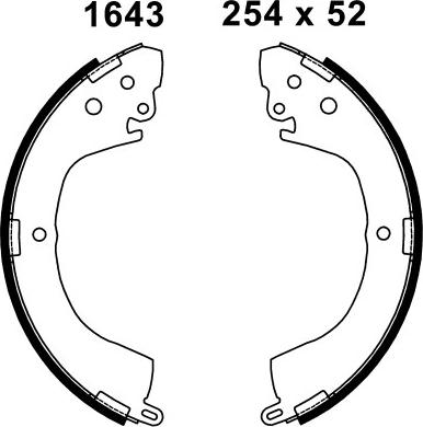 BSF 01643 - Комплект тормозных колодок, барабанные autospares.lv