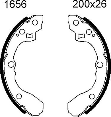 BSF 01656 - Комплект тормозных колодок, барабанные autospares.lv