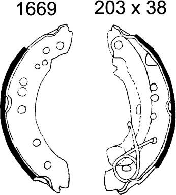 BSF 01669 - Комплект тормозных колодок, барабанные autospares.lv