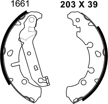 BSF 01661 - Комплект тормозных колодок, барабанные autospares.lv