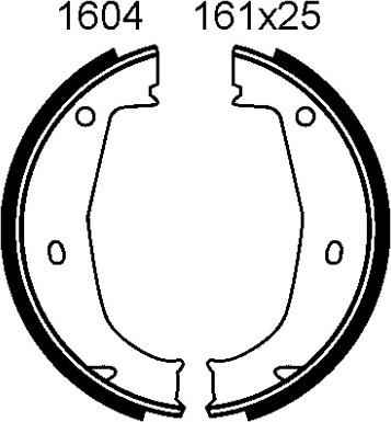 BSF 01604 - Комплект тормозов, ручник, парковка autospares.lv
