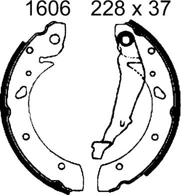 BSF 01606 - Комплект тормозных колодок, барабанные autospares.lv