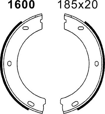 BSF 01600 - Комплект тормозов, ручник, парковка autospares.lv