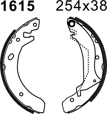 BSF 01615 - Комплект тормозных колодок, барабанные autospares.lv