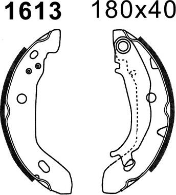 BSF 01613 - Комплект тормозных колодок, барабанные autospares.lv