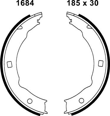 BSF 01684 - Комплект тормозов, ручник, парковка autospares.lv