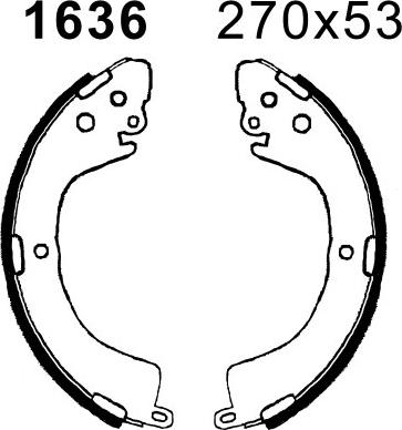 BSF 01636 - Комплект тормозных колодок, барабанные autospares.lv