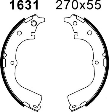 BSF 01631 - Комплект тормозных колодок, барабанные autospares.lv