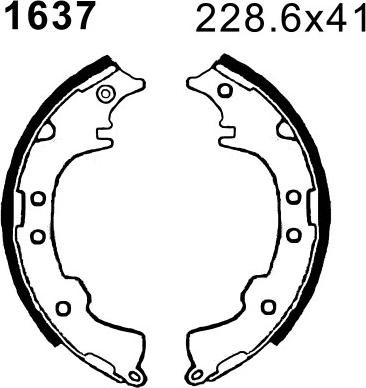 BSF 01637 - Комплект тормозных колодок, барабанные autospares.lv