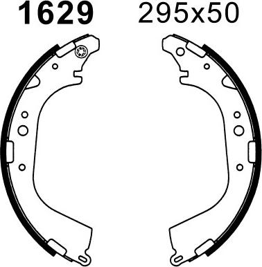 BSF 01629 - Комплект тормозных колодок, барабанные autospares.lv