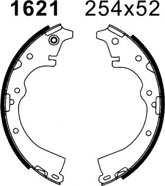 BSF 01621 - Комплект тормозных колодок, барабанные autospares.lv