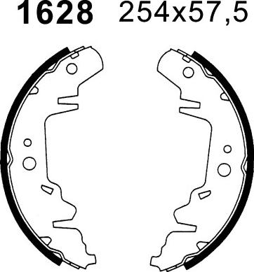 BSF 01628 - Комплект тормозных колодок, барабанные autospares.lv