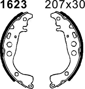 BSF 01623 - Комплект тормозных колодок, барабанные autospares.lv