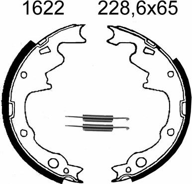 BSF 01622 - Комплект тормозных колодок, барабанные autospares.lv