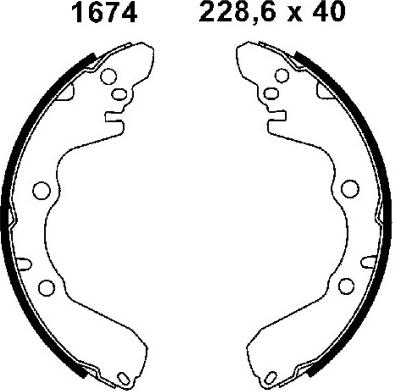 BSF 01674 - Комплект тормозных колодок, барабанные autospares.lv