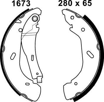 BSF 01673 - Комплект тормозных колодок, барабанные autospares.lv