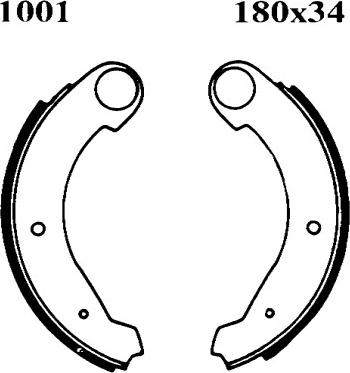 BSF 06002 - Комплект тормозных колодок, барабанные autospares.lv