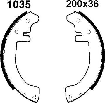 BSF 01035 - Комплект тормозных колодок, барабанные autospares.lv