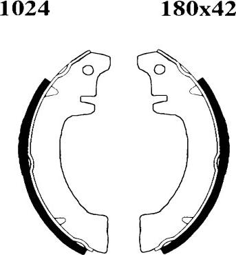 BSF 01024 - Комплект тормозных колодок, барабанные autospares.lv