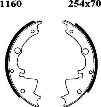 BSF 01160 - Комплект тормозных колодок, барабанные autospares.lv