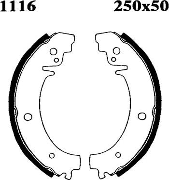 BSF 01116 - Комплект тормозных колодок, барабанные autospares.lv