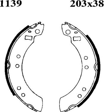 BSF 01139 - Комплект тормозных колодок, барабанные autospares.lv