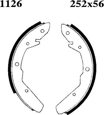 BSF 01126 - Комплект тормозных колодок, барабанные autospares.lv