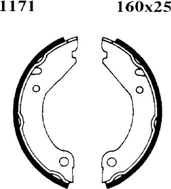 BSF 01171 - Комплект тормозов, ручник, парковка autospares.lv