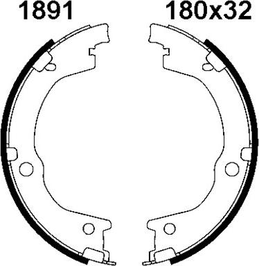 BSF 01891 - Комплект тормозов, ручник, парковка autospares.lv