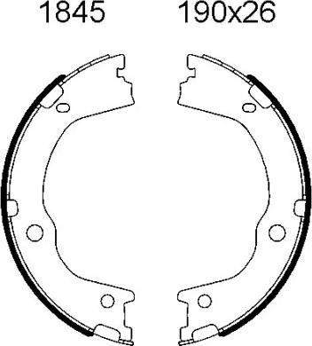 BSF 01845 - Комплект тормозов, ручник, парковка autospares.lv