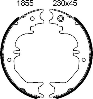 BSF 01855 - Комплект тормозов, ручник, парковка autospares.lv