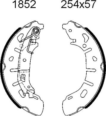 BSF 01852 - Комплект тормозных колодок, барабанные autospares.lv
