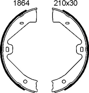 BSF 01864 - Комплект тормозов, ручник, парковка autospares.lv