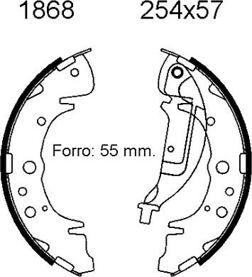 BSF 01868 - Комплект тормозных колодок, барабанные autospares.lv