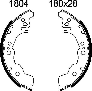 BSF 01804 - Комплект тормозных колодок, барабанные autospares.lv