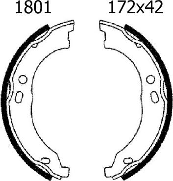 BSF 01801 - Комплект тормозов, ручник, парковка autospares.lv
